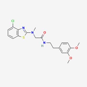 molecular formula C20H22ClN3O3S B2816953 2-((4-chlorobenzo[d]thiazol-2-yl)(methyl)amino)-N-(3,4-dimethoxyphenethyl)acetamide CAS No. 1396748-06-3