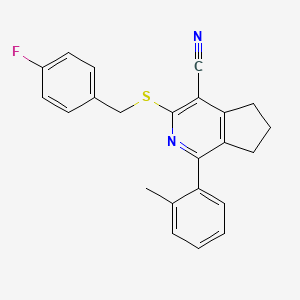 3-[(4-fluorobenzyl)sulfanyl]-1-(2-methylphenyl)-6,7-dihydro-5H-cyclopenta[c]pyridine-4-carbonitrile