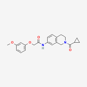 molecular formula C22H24N2O4 B2816956 N-(2-(cyclopropanecarbonyl)-1,2,3,4-tetrahydroisoquinolin-7-yl)-2-(3-methoxyphenoxy)acetamide CAS No. 955714-40-6