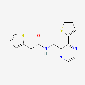 molecular formula C15H13N3OS2 B2816958 2-(thiophen-2-yl)-N-((3-(thiophen-2-yl)pyrazin-2-yl)methyl)acetamide CAS No. 2034238-83-8