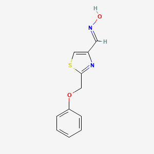molecular formula C11H10N2O2S B2816962 N-{[2-(phenoxymethyl)-1,3-thiazol-4-yl]methylidene}hydroxylamine CAS No. 1807938-27-7