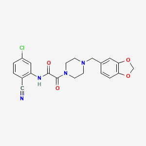 2-(4-(benzo[d][1,3]dioxol-5-ylmethyl)piperazin-1-yl)-N-(5-chloro-2-cyanophenyl)-2-oxoacetamide