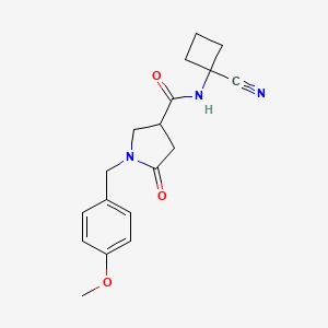 molecular formula C18H21N3O3 B2816973 N-(1-cyanocyclobutyl)-1-[(4-methoxyphenyl)methyl]-5-oxopyrrolidine-3-carboxamide CAS No. 1311802-52-4