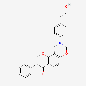 molecular formula C25H21NO4 B2816975 9-(4-(2-hydroxyethyl)phenyl)-3-phenyl-9,10-dihydrochromeno[8,7-e][1,3]oxazin-4(8H)-one CAS No. 951977-19-8
