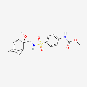 molecular formula C20H28N2O5S B2816976 甲基(4-(N-(((1R,3S,5r,7r)-2-甲氧基藜芦-2-基)甲基)磺酰胺基)苯基)碳酸酯 CAS No. 1797185-41-1