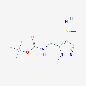 molecular formula C11H20N4O3S B2816983 Tert-butyl N-[[2-methyl-4-(methylsulfonimidoyl)pyrazol-3-yl]methyl]carbamate CAS No. 2416230-67-4
