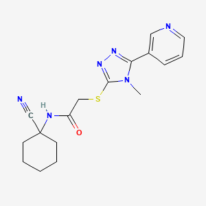 molecular formula C17H20N6OS B2817003 N-(1-cyanocyclohexyl)-2-[(4-methyl-5-pyridin-3-yl-1,2,4-triazol-3-yl)sulfanyl]acetamide CAS No. 871553-45-6