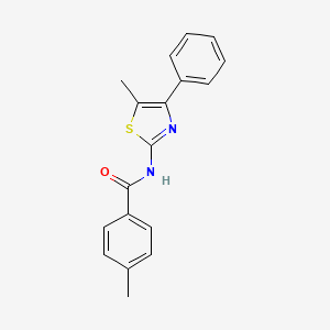 molecular formula C18H16N2OS B2817011 4-methyl-N-(5-methyl-4-phenyl-1,3-thiazol-2-yl)benzamide CAS No. 313515-61-6