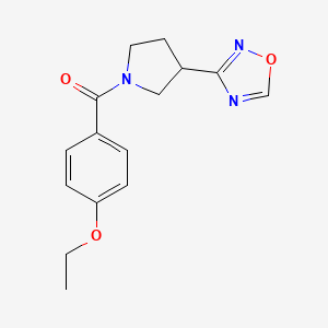 molecular formula C15H17N3O3 B2817015 (3-(1,2,4-Oxadiazol-3-yl)pyrrolidin-1-yl)(4-ethoxyphenyl)methanone CAS No. 2034276-21-4