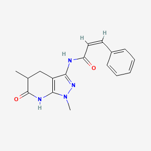 molecular formula C17H18N4O2 B2817017 (Z)-N-(1,5-dimethyl-6-oxo-4,5,6,7-tetrahydro-1H-pyrazolo[3,4-b]pyridin-3-yl)-3-phenylacrylamide CAS No. 1173388-02-7