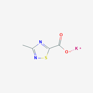 molecular formula C4H3KN2O2S B2817020 Potassium;3-methyl-1,2,4-thiadiazole-5-carboxylate CAS No. 2413886-11-8