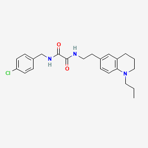 molecular formula C23H28ClN3O2 B2817022 N1-(4-chlorobenzyl)-N2-(2-(1-propyl-1,2,3,4-tetrahydroquinolin-6-yl)ethyl)oxalamide CAS No. 955594-26-0