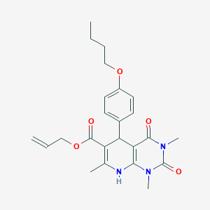 molecular formula C24H29N3O5 B2817023 Allyl 5-(4-butoxyphenyl)-1,3,7-trimethyl-2,4-dioxo-1,2,3,4,5,8-hexahydropyrido[2,3-d]pyrimidine-6-carboxylate CAS No. 868144-22-3