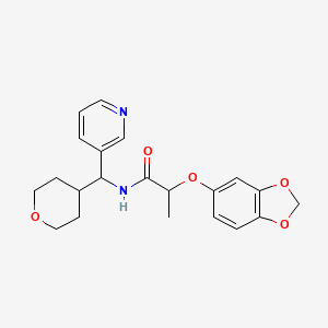 2-(benzo[d][1,3]dioxol-5-yloxy)-N-(pyridin-3-yl(tetrahydro-2H-pyran-4-yl)methyl)propanamide