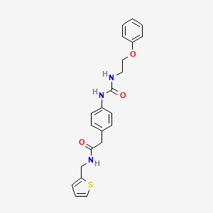 molecular formula C22H23N3O3S B2817070 2-(4-(3-(2-phenoxyethyl)ureido)phenyl)-N-(thiophen-2-ylmethyl)acetamide CAS No. 1396632-58-8