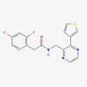 molecular formula C17H13F2N3OS B2817077 2-(2,4-difluorophenyl)-N-((3-(thiophen-3-yl)pyrazin-2-yl)methyl)acetamide CAS No. 2034468-25-0