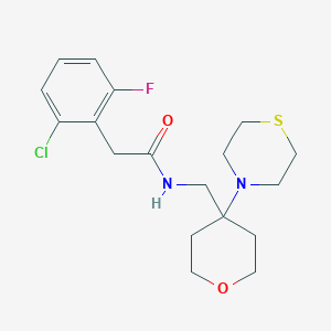 2-(2-chloro-6-fluorophenyl)-N-{[4-(thiomorpholin-4-yl)oxan-4-yl]methyl}acetamide