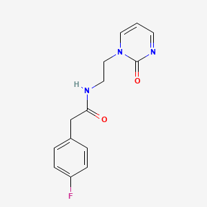 molecular formula C14H14FN3O2 B2817097 2-(4-fluorophenyl)-N-(2-(2-oxopyrimidin-1(2H)-yl)ethyl)acetamide CAS No. 2189499-69-0