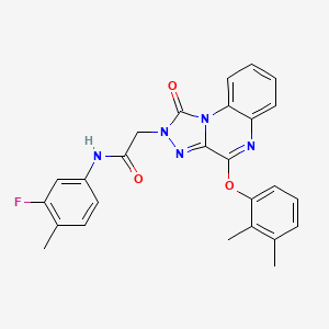 molecular formula C26H22FN5O3 B2817098 2-(4-(2,3-dimethylphenoxy)-1-oxo-[1,2,4]triazolo[4,3-a]quinoxalin-2(1H)-yl)-N-(3-fluoro-4-methylphenyl)acetamide CAS No. 1185067-25-7