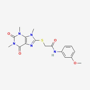 N-(3-methoxyphenyl)-2-(1,3,9-trimethyl-2,6-dioxopurin-8-yl)sulfanylacetamide