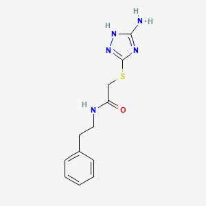 molecular formula C12H15N5OS B2817102 2-[(5-amino-1H-1,2,4-triazol-3-yl)sulfanyl]-N-(2-phenylethyl)acetamide CAS No. 511278-16-3