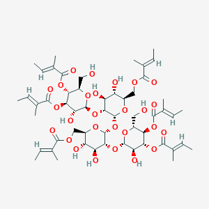 molecular formula C54H78O27 B2817109 Actinotetraose hexatiglate CAS No. 216590-44-2; 3625-57-8