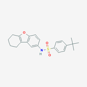 molecular formula C22H25NO3S B281711 4-tert-butyl-N-(6,7,8,9-tetrahydrodibenzo[b,d]furan-2-yl)benzenesulfonamide 