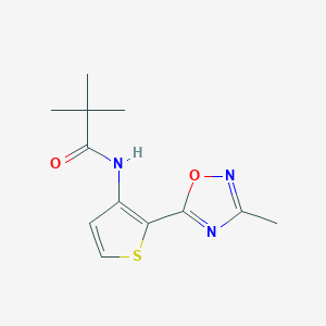 molecular formula C12H15N3O2S B2817113 N-(2-(3-甲基-1,2,4-噁二唑-5-基)噻吩-3-基)戊酰胺 CAS No. 1798018-35-5