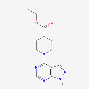 molecular formula C13H17N5O2 B2817116 ethyl 1-(1H-pyrazolo[3,4-d]pyrimidin-4-yl)piperidine-4-carboxylate CAS No. 874382-53-3