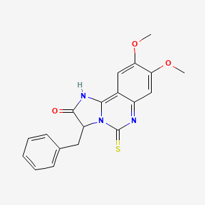 molecular formula C19H17N3O3S B2817137 3-benzyl-8,9-dimethoxy-5-thioxo-5,6-dihydroimidazo[1,2-c]quinazolin-2(3H)-one CAS No. 477768-47-1