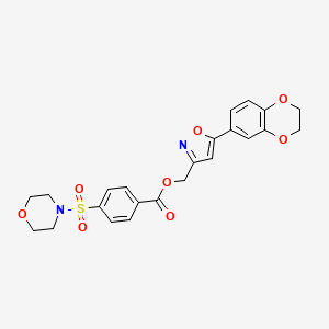(5-(2,3-Dihydrobenzo[b][1,4]dioxin-6-yl)isoxazol-3-yl)methyl 4-(morpholinosulfonyl)benzoate