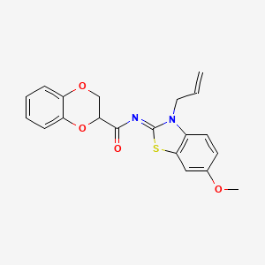 molecular formula C20H18N2O4S B2817160 (Z)-N-(3-allyl-6-methoxybenzo[d]thiazol-2(3H)-ylidene)-2,3-dihydrobenzo[b][1,4]dioxine-2-carboxamide CAS No. 942011-65-6