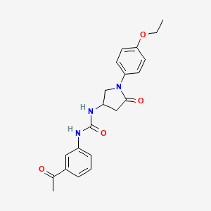 molecular formula C21H23N3O4 B2817164 1-(3-Acetylphenyl)-3-[1-(4-ethoxyphenyl)-5-oxopyrrolidin-3-yl]urea CAS No. 894016-87-6