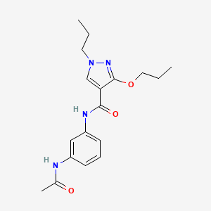 molecular formula C18H24N4O3 B2817167 N-(3-乙酰基苯基)-3-丙氧基-1-丙基-1H-吡唑-4-羧酰胺 CAS No. 1013766-13-6