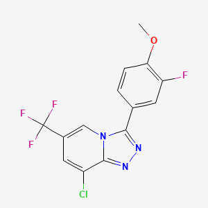 molecular formula C14H8ClF4N3O B2817171 8-氯-3-(3-氟-4-甲氧苯基)-6-(三氟甲基)-[1,2,4]三唑并[4,3-a]吡啶 CAS No. 2085690-41-9