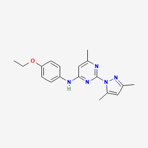 molecular formula C18H21N5O B2817184 2-(3,5-dimethylpyrazol-1-yl)-N-(4-ethoxyphenyl)-6-methylpyrimidin-4-amine CAS No. 312310-46-6
