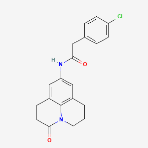 molecular formula C20H19ClN2O2 B2817189 2-(4-Chlorophenyl)-N-(2-oxo-1-azatricyclo[7.3.1.05,13]trideca-5,7,9(13)-trien-7-yl)acetamide CAS No. 898411-80-8