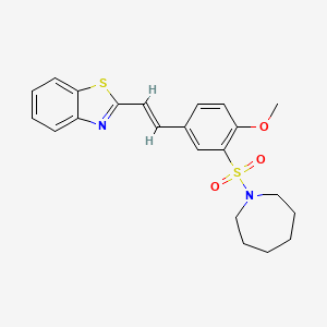 molecular formula C22H24N2O3S2 B2817214 (E)-2-(3-(氮杂辛-1-基磺酰)-4-甲氧基苯乙烯基)苯并[d]噻唑 CAS No. 877818-63-8