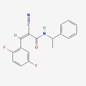 molecular formula C18H14F2N2O B2817242 (Z)-2-Cyano-3-(2,5-difluorophenyl)-N-(1-phenylethyl)prop-2-enamide CAS No. 1181474-54-3