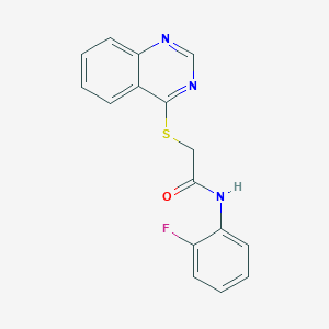 molecular formula C16H12FN3OS B2817248 N-(2-氟苯基)-2-(喹唑啉-4-基硫基)乙酰胺 CAS No. 721897-63-8