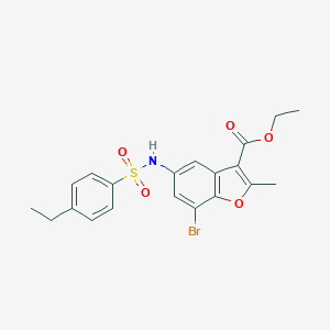 Ethyl 7-bromo-5-{[(4-ethylphenyl)sulfonyl]amino}-2-methyl-1-benzofuran-3-carboxylate