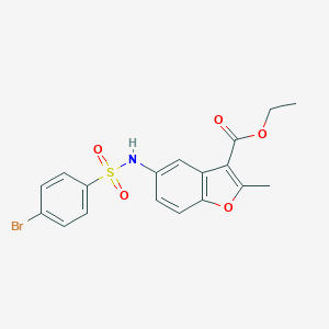 Ethyl 5-{[(4-bromophenyl)sulfonyl]amino}-2-methyl-1-benzofuran-3-carboxylate