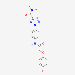 molecular formula C18H17FN6O3 B2817270 2-(4-(2-(4-fluorophenoxy)acetamido)phenyl)-N,N-dimethyl-2H-tetrazole-5-carboxamide CAS No. 1421584-23-7