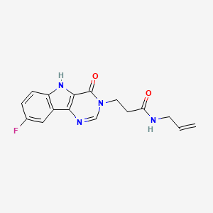 molecular formula C16H15FN4O2 B2817279 N-烯丙基-3-(8-氟-4-氧代-4,5-二氢-3H-嘧啶并[5,4-b]吲哚-3-基)丙酰胺 CAS No. 1105229-62-6