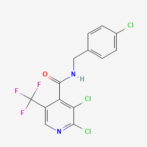 molecular formula C14H8Cl3F3N2O B2817285 2,3-dichloro-N-[(4-chlorophenyl)methyl]-5-(trifluoromethyl)pyridine-4-carboxamide CAS No. 2061740-40-5