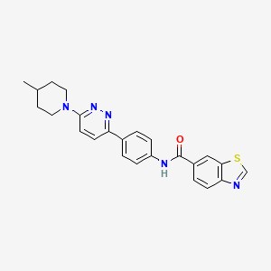 molecular formula C24H23N5OS B2817291 N-(4-(6-(4-methylpiperidin-1-yl)pyridazin-3-yl)phenyl)benzo[d]thiazole-6-carboxamide CAS No. 1210347-74-2