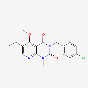 molecular formula C19H20ClN3O3 B2817292 3-(4-氯苄基)-5-乙氧基-6-乙基-1-甲基吡咯并[2,3-d]嘧啶-2,4(1H,3H)-二酮 CAS No. 921469-38-7