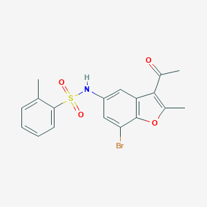 N-(3-acetyl-7-bromo-2-methyl-1-benzofuran-5-yl)-2-methylbenzenesulfonamide