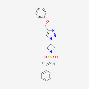 molecular formula C20H20N4O3S B2817310 (E)-4-(phenoxymethyl)-1-(1-(styrylsulfonyl)azetidin-3-yl)-1H-1,2,3-triazole CAS No. 2035001-41-1