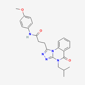 molecular formula C23H25N5O3 B2817322 3-(4-isobutyl-5-oxo-4,5-dihydro[1,2,4]triazolo[4,3-a]quinazolin-1-yl)-N-(4-methoxyphenyl)propanamide CAS No. 902928-39-6